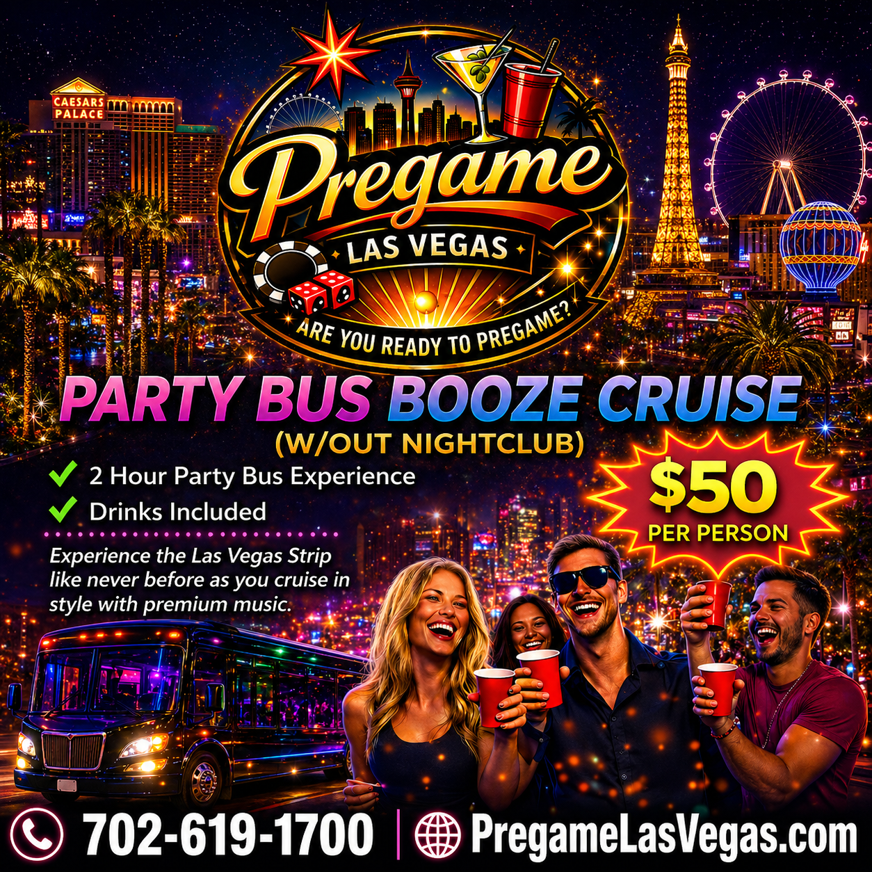 The PREGAME 2-Hour Booze Cruise Experience