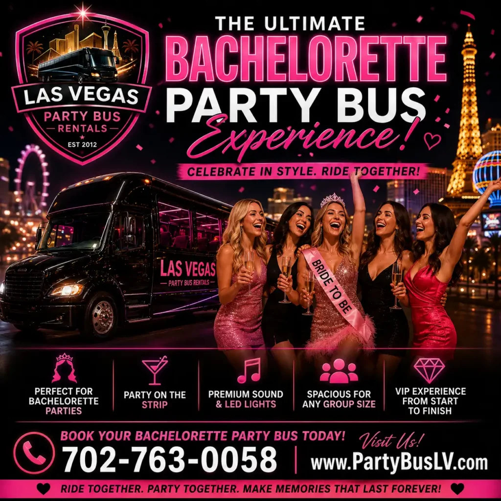 Bachelorette party bus rentlas ad.