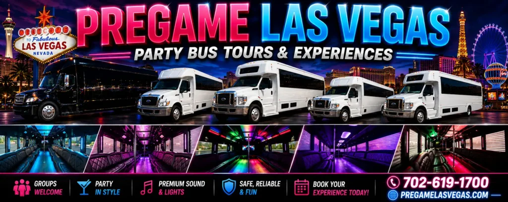 Colorful Las Vegas Party Bus Fleet.