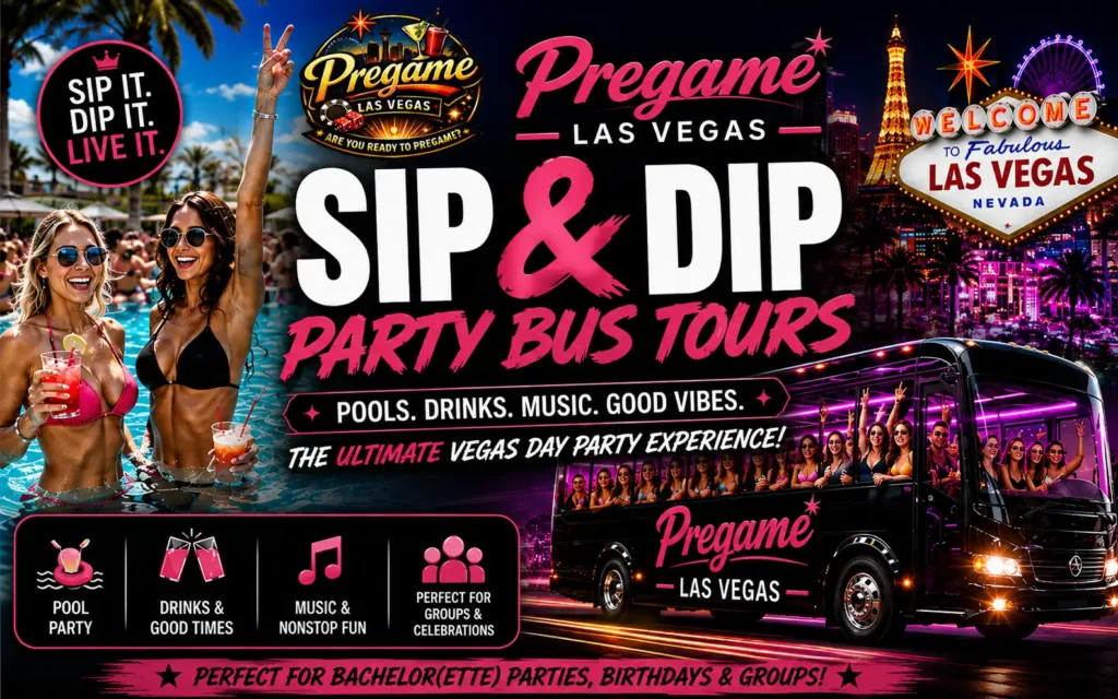 Las Vegas Sip & Dip Party Bus Tours Ad