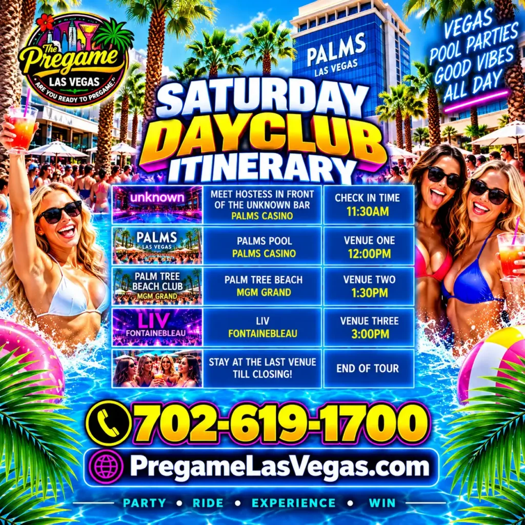 Day club itinerary for Las Vegas Ad