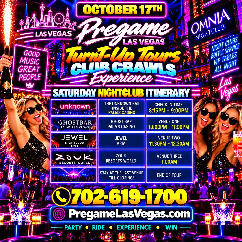 Saturday Pregame Turn-Up Tours Club Crawls