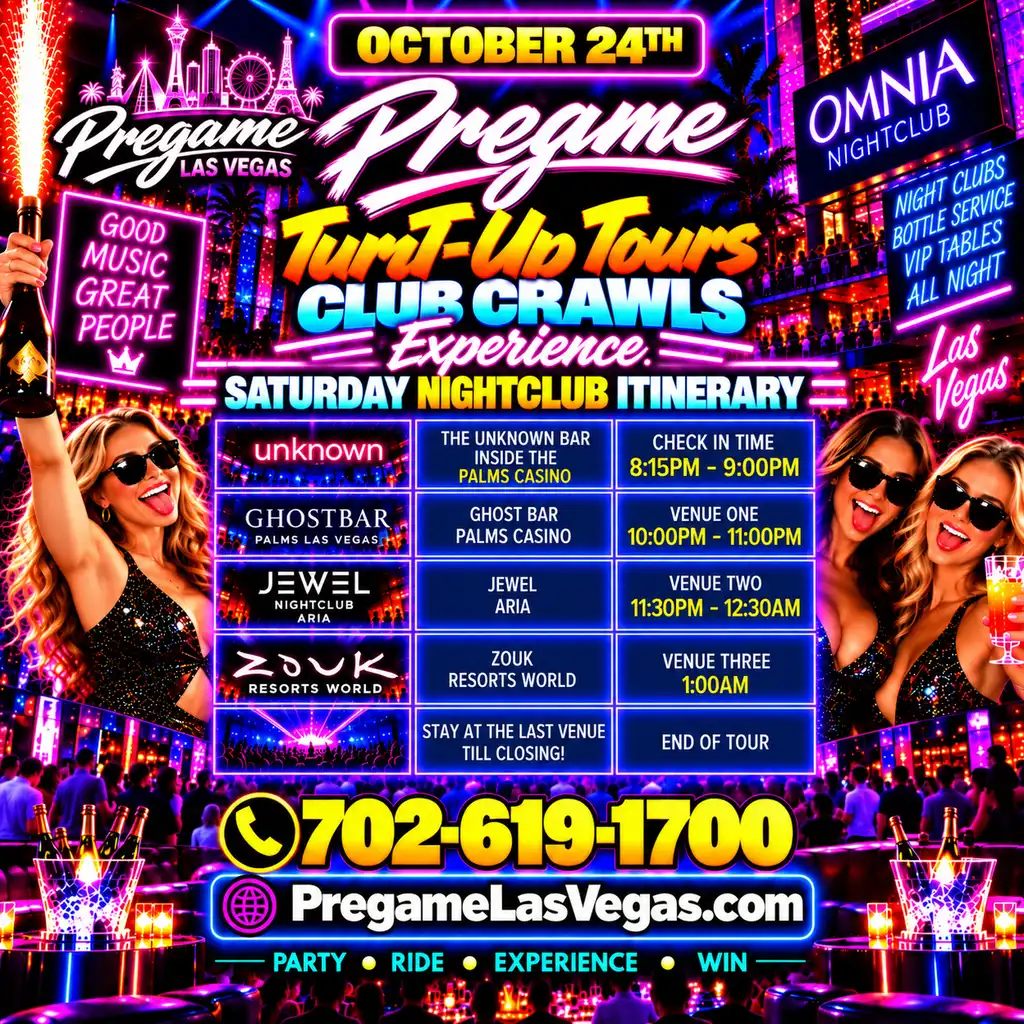 Saturday Pregame Turn-Up Tours Club Crawls