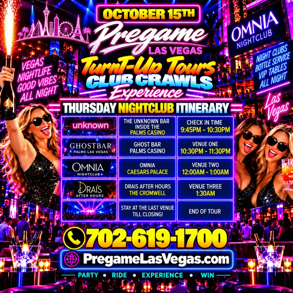 Thursday Pregame Turn-Up Tours Club Crawls